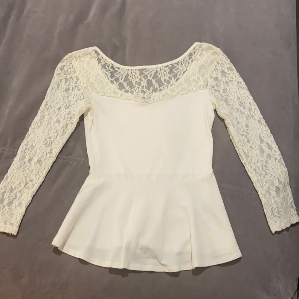 Express Peplum top ivory